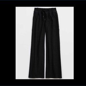 AERIE Soft Landing Ribbed Trousers Black - Large - NWT